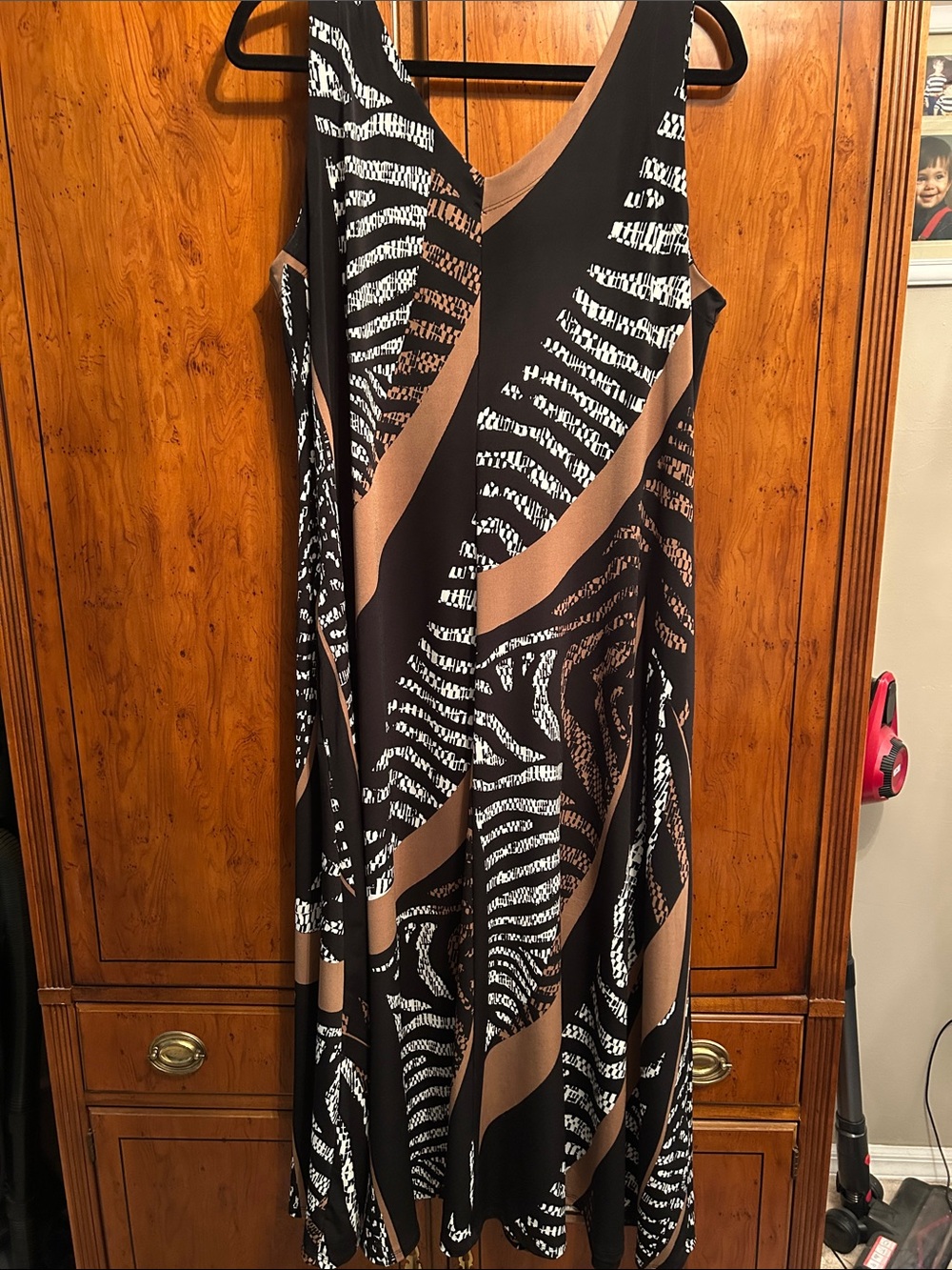 Chico's Black, Brown and White Sleeveless Maxi Dress
